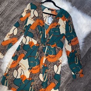 Long sleeve slit dress